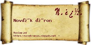 Novák Áron névjegykártya